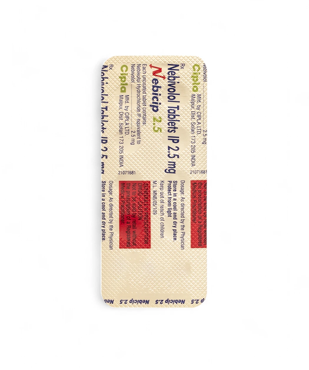 Nebicip 2.5mg 10 Tablets-4